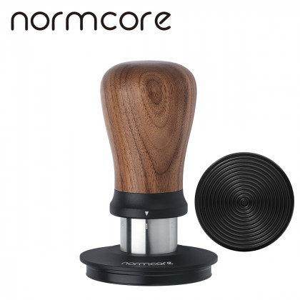 Normcore V5 Spring Loaded Tamper - Titanium - Ripple - walnut